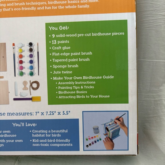 🎄🎁MindWare Make Your Own Birdhouse Kit Ages 5 and Up New - Picture 5 of 12